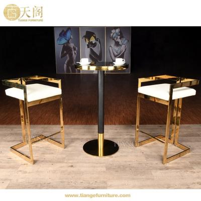 China Commercial Modern Bar Stool Furniture Brushed Chrome Gold Stainless Steel Ritz Bar Stool for sale