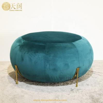 China Modern Design Modern Italian Furniture Geo Velvet Medium Pouf for sale