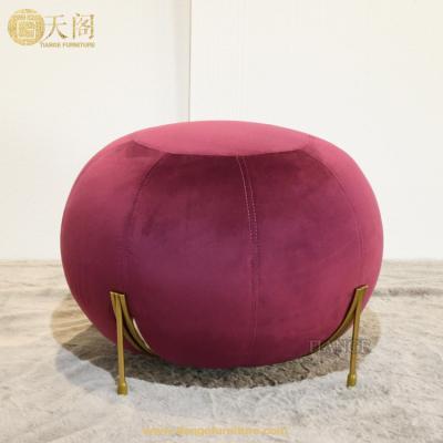 China Modern Contemporary Design Furniture Geo P Velvet Round Stool for sale