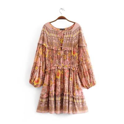 China Breathable Good Quality Free Shipping Latest Women Boho 100% Rayon Dresses for sale