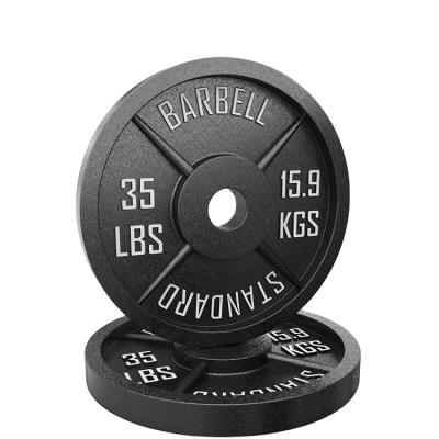 China Commercial Cast Iron Barbell Weight Plates 5 10 25 35 45 lb for Bodybuilding Fitness for sale