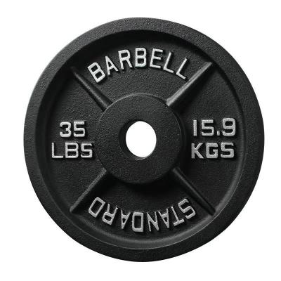 China 2 Inch Barbell Plates 35 Lb Black/Grey Weight Plate for Home Gym in Cast Iron Material for sale