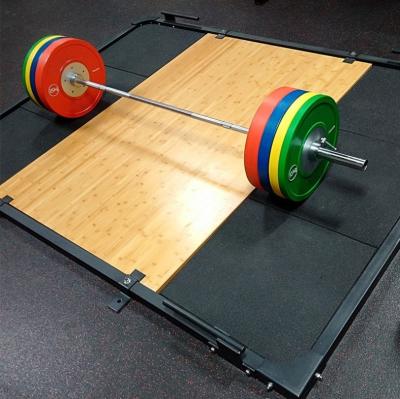 China Fitness Accessories Gym Equipment Weight Lifting Deadlift Platform Rubber Solid Wood Weightlifting Platform for sale