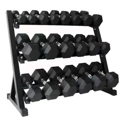 China Upgrade Your Fitness Routine with Black Hex Dumbbell Sets Rubber Coating Steel Material for sale