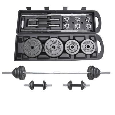 China Black Painted Cast Iron Barbell Dumbbell Set 15 20 30 50 55 KG Adjustable Weights for sale