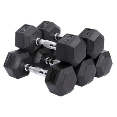 China Bodybuilding Fitness Training Custom Logo 2.5kg-50kg  5-100lbs Rubber Hexagonal Dumbbell Set Hex Dumbbells for sale for sale