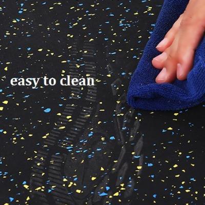 China Elastic Weight Lifting Gym Rubber Flooring Tiles Gym Rubber Floor Mat With EPDM Granules for sale