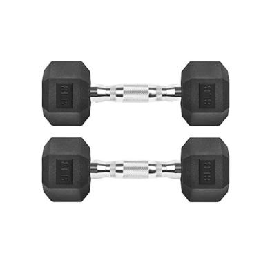 China Black Fixed Rubber Coated Dumbbell Perfect for Weightlifting and Strength Training for sale