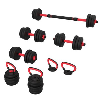 China 40kg/50kg Adjustable Cement Dumbbells Barbell Kettlebell Set for Home Fitness in Blue for sale