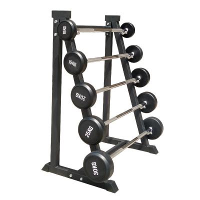 China Fixed Curl and Straight Rubber Barbell Gym Equipment Round Barbell For Sale for sale