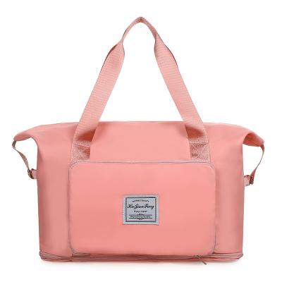 China 2022 fashion designer cheap high quality women fabric weekend travel pink gym overnight bag with logo for women girls for sale