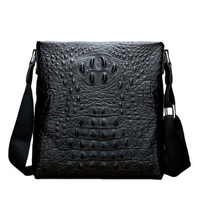 China Others Factory Price Mens Genuine Leather Shoulder Bag Custom Crocodile Pattern Mens Real Leather Cross - Body Bag for sale