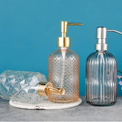 China Personal Care Customized Luxury Colorful Bathroom Liquid Glass Hand Soap Dispenser With Soap Dispenser Pump for sale