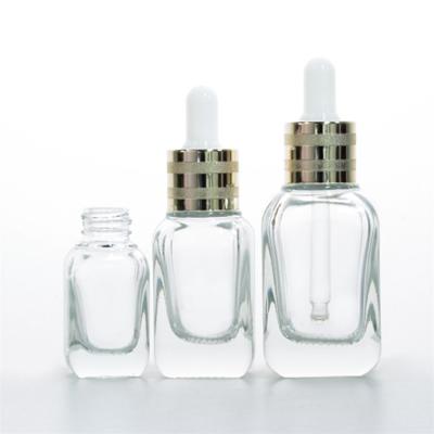 China Luxury Cuboid Empty Cosmetic Lotion Bottle And Skincare Jar Glass Bottle In Stock for sale