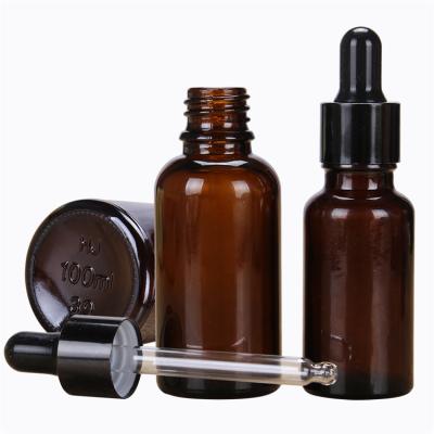 China 5ml 10ml 15ml 20ml 30ml 50ml 100ml Essential Oil Cosmetic Amber Bottle Glass With Copper Dropper for sale