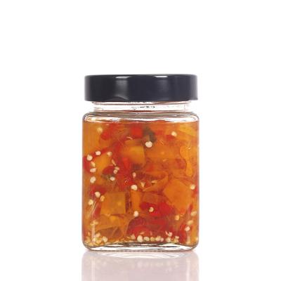 China Chinese Style Airtight Square Clear Empty Glass Food Jar For Pickle Maker Pickled Food Glass Jar for sale