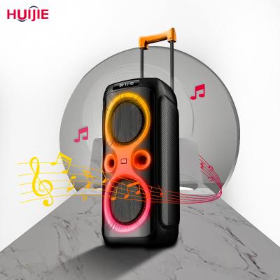 China No HUIJIE Karaoke Speaker Partybox With MIC 10inch Blue Tooth PA Speaker Sound System DJ Dual Cart Party Speaker for sale