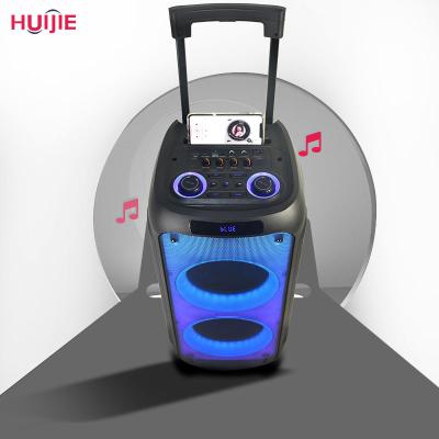 China None dual 8 inch karaoke som caixa super bass cart speaker with mic wireless heavy super bass speaker for sale