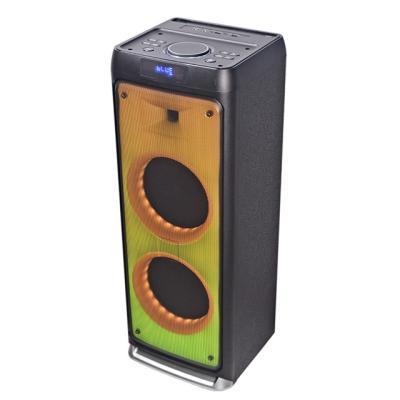 China 8 Inch Portable Wireless Blue Wooden Case Double Tooth Grand Speaker Maker Powered Hi-Fi No Speaker for sale