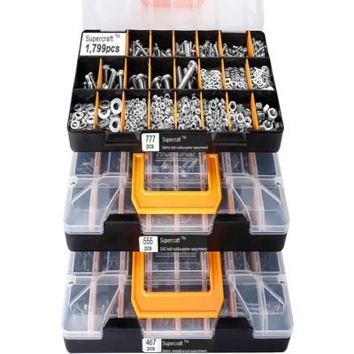 China Factory Price Binding 1799 Piece Hardware Assortment Kit with Screws Nuts Bolts and Gaskets for sale