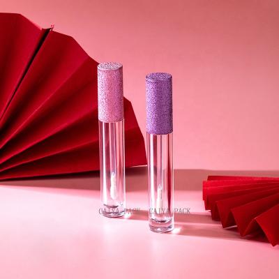 China CAIYA Cosmetic Ready to Ship Luxury Pink Empty Tube Container Low Moq Lip Gloss Clear Bottle Packaging Lipstick Tube With Clear Wand for sale