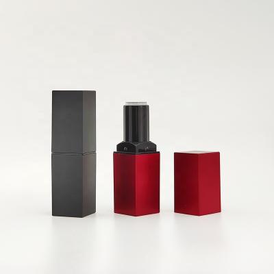 China Fashionable Custom Cosmetic Packaging Lipstick Container Black Square Tube for sale