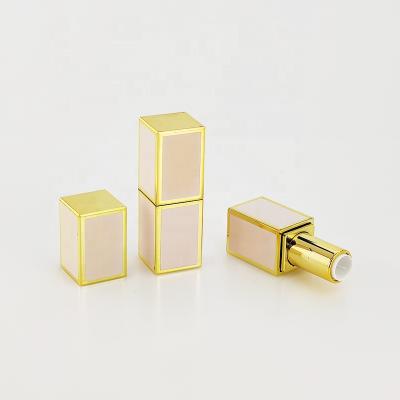 China Fashionable Cosmetic Packaging Rose Gold Square Lipstick Tube Container for sale