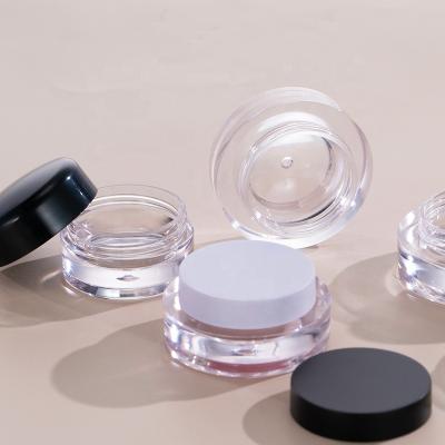 China Wholesale Biodegradable Private Plastic Small Round Makeup Logo 5g Skin Care Eyeshadow Case Palette Face Cream Eyebrow Gel Container for sale