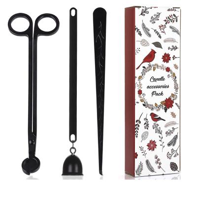 China Embroidery Candle Accessory Set Candle Wick Trimmer Cutter Sniffer Wick Dipper Stainless Steel Candle Tool Kit for Christmas for sale