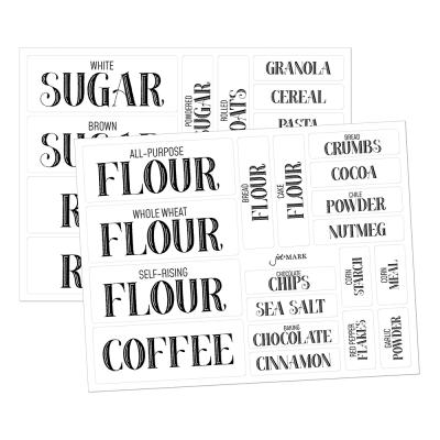 China Strong Adhesive Custom Pantry Labels For Kitchen Organization And Storage Clear Stickers Kitchen Pantry Labels For Containers Jar Labels for sale