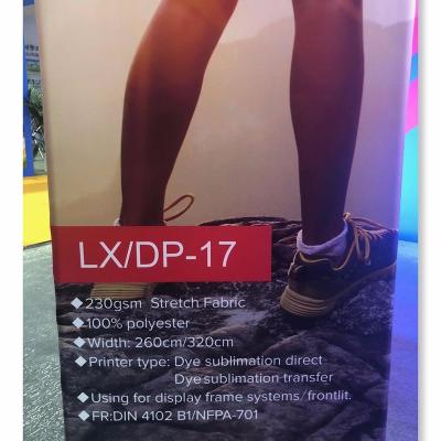 China Waterproof Tension Advertising Frame Spandex Display Digital Printing 100% Polyester Fabric for sale