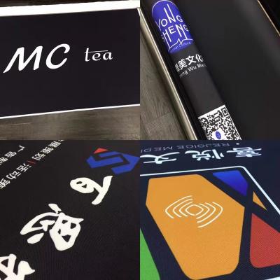 China Flame Retardant 260gsm Dye Sublimation NFPA701 Standard Black Back Fabric For Rolling Up Display for sale