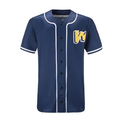 China Full Button White Baseball Jerseys Antibacterial Wholesale School Uniform Baseball Jerseys for sale