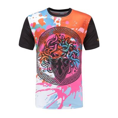 China Custom Anti-wrinkle Tie Dye Sublimation Printing T-shirts Whitewash Polyester Shirt Sublimation for sale