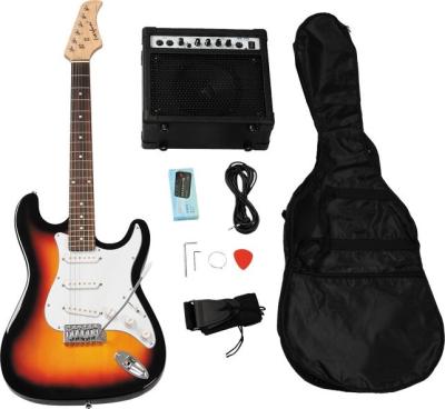 China Cheap Electric Guitars Kit Made From 39 Inch Hardwood In China With Guitar Amplifier for sale