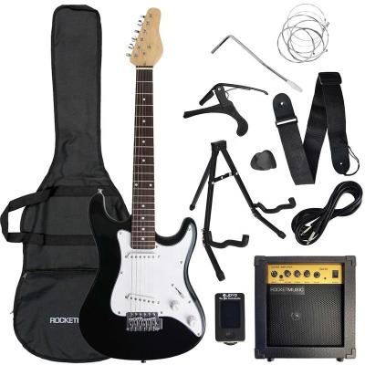 China Cheap Electric Guitars Kit Made From 36 Inch Hardwood In China With Guitar Amplifier for sale