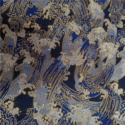 China Memory 25%Metallic 75%Polyester Mascot Embroidered Mesh Yarn-dyed Jacquard Fabric For Jacket Coat Costume Garment Pants for sale