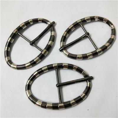 China Oval Pin Buckle Ellipse Metal Belt Buckle Diamond Rhinestone Pin Buckle Belt Accessories for sale