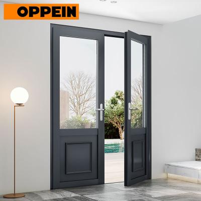 China OPPEIN Guangdong Modern Factory Safe Lock Aluminum Swing Windows And Doors for sale