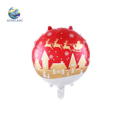 China Christmas Series 18 Inch Round Christmas Foil Balloon Cartoon Party Decoration Christmas Series Balloon Merry Christmas for sale