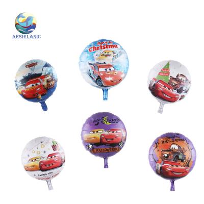 China Plaid Advertising Toy Race Car Foil Balloons Double Sided Racing Car Balloons Gifts Decorations Supplies for Kids Boys Birthday Party for sale