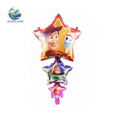 China Toy Story Series Toy Story Foil Balloon Three Star Cartoon Character Baby Shower Party Decoration Balloon for sale