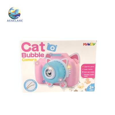 China 2020 Child Fun Kitty Electric Bubble Camera Toy Music Light Summer Bubble Dinosaur Soap Machine Producer for sale