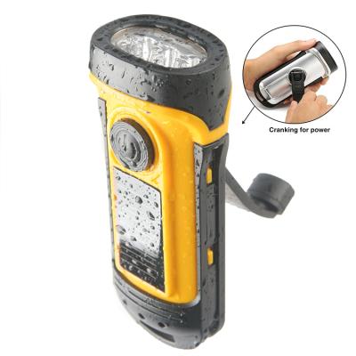 China Ledun Camping Outdoor Camping Led Hand Crank Waterproof Mini Flashlight for sale