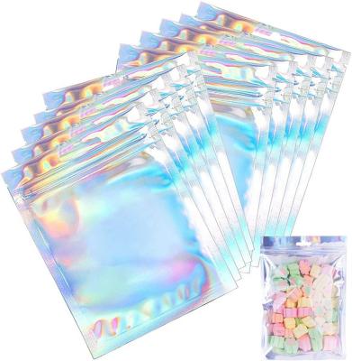 China Custom Longine 91 Resealable Hologram Holographic Packaging Bag Moisture Proof Logo Small Resealable Packaging Ziplock Bopp for sale