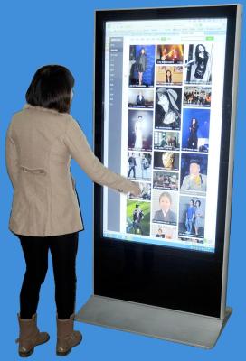 China hot selling 65inch free standing touch kiosk, stand alone way finding digital signage for sale