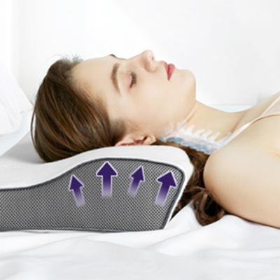 China Viable Orthopedic Curved Vertebrae Neck Pain Relief B Shape Cervical Cutout Anti Snoring Sleep Bed Memory Foam Pillow for sale