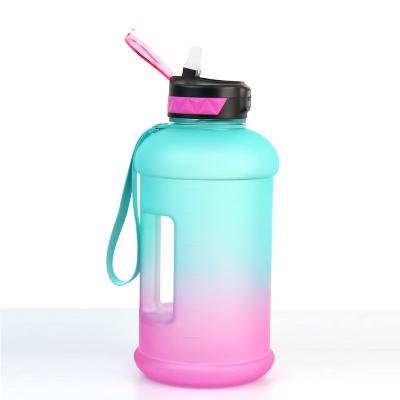 China 2.2l Large Water Jug Sport Viable Water Bottle With Buckle Large Leakproof Fitness Container Bpa Free Plastic For Outdoor Camping Gym for sale