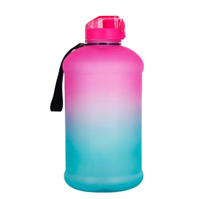 China Large Half Gallon 2.2l Water Bottle Gym Motivational Plastic Jug Viable With Logo Custom Fitness Bottles Bpa Free Leakproof For for sale