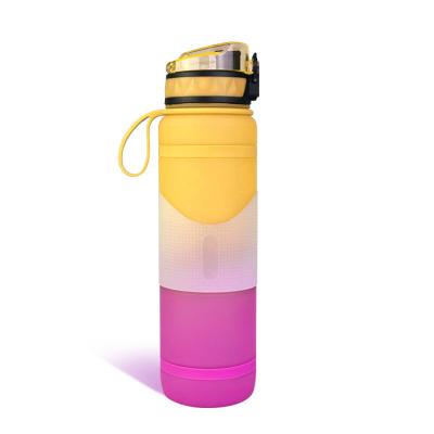 China Gym Sustainable Jug Water Bottles Bpa Free Logo Plastic Motivational 1000ml Custom Water Bottles for sale